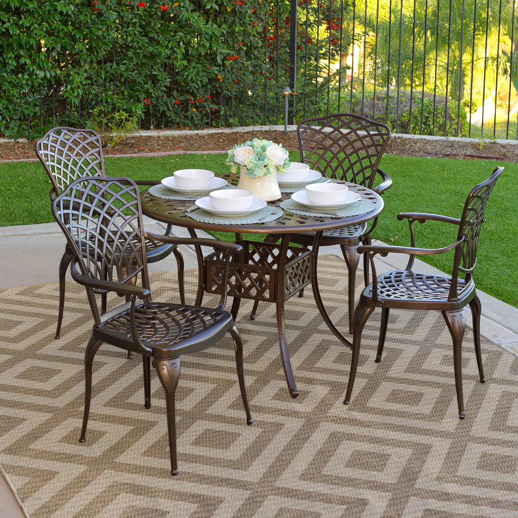 Cast iron deals patio dining table