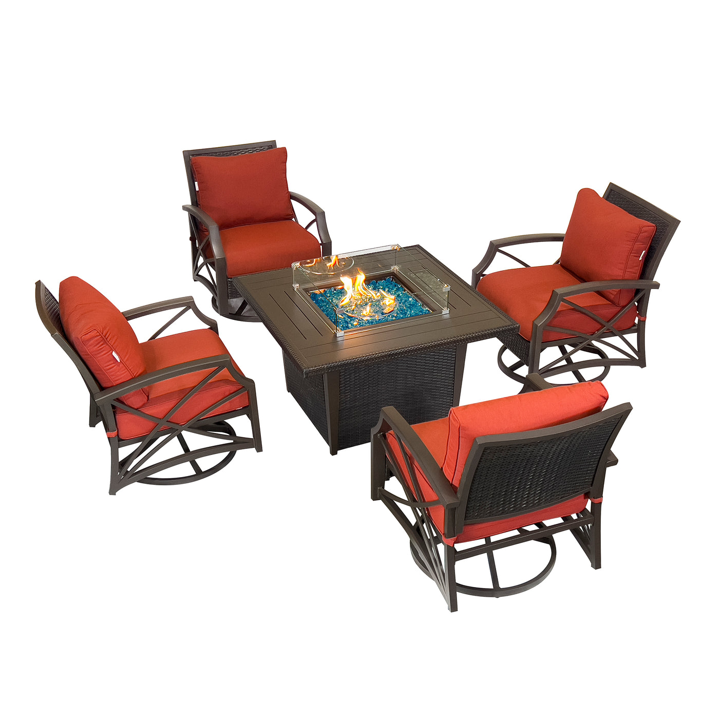 Ethan 5-Piece Outdoor Fire Pit Table Set for Patio